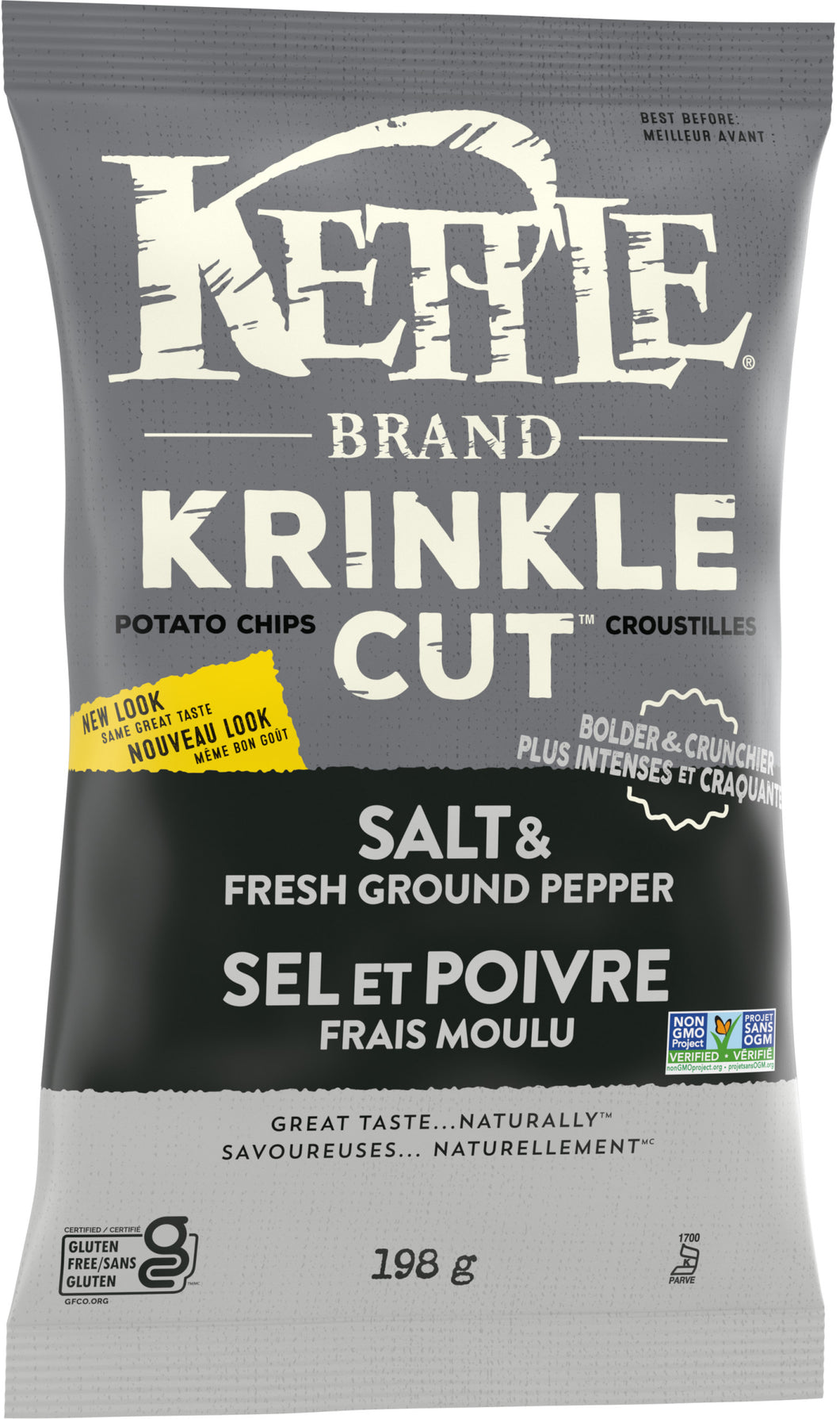 Kettle Brand Krinkle Cut Salt & Pepper Chips 198g