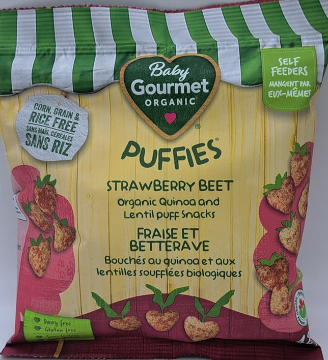 Baby Gourmet Organic Quinoa and Lentil Puff Snack - Strawberry Beet 42g