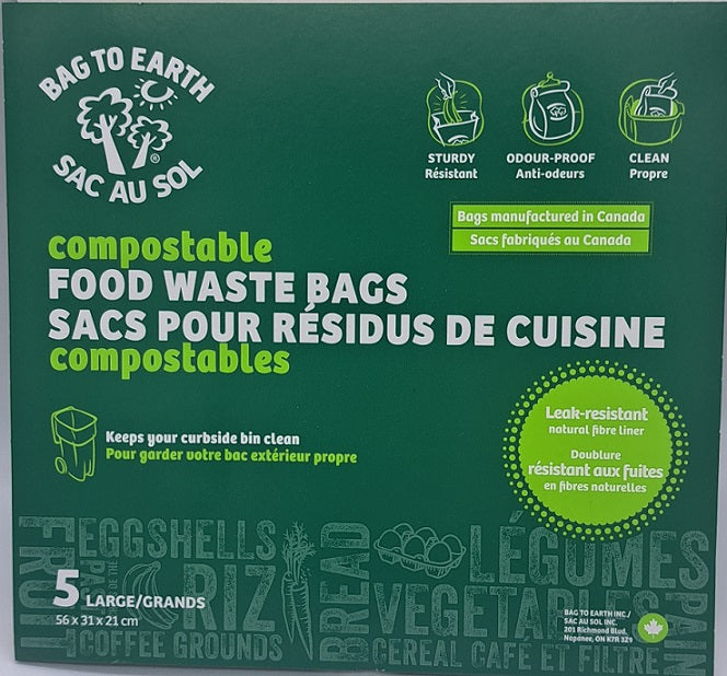 Bag to Earth Compostable Food Waste Bag - 5 Large Bags