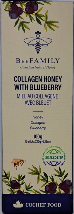 Bee Family Collagen Honey With Blueberry 10 Sticks x 10g