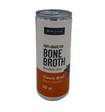 Load image into Gallery viewer, Can of Broya 100% Grass Fed Bone Broth Classic Beef on a gray background
