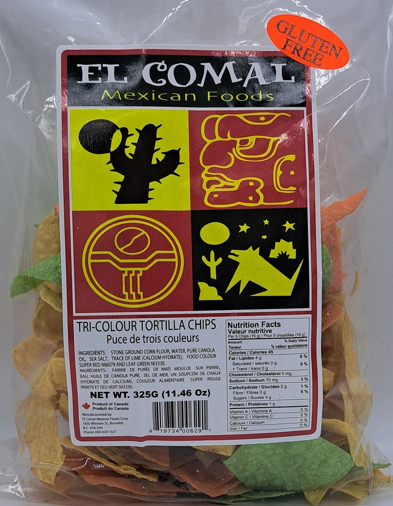 El Comal Tri-Color Tortilla Chips 325g