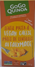Load image into Gallery viewer, GoGo Quinoa Gluten Free Organic Lentil Pasta and Vegan Cheese 156g
