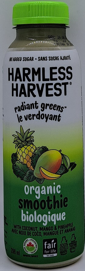 Harmless Harvest Organic Coconut Smoothie - Radiant Greens 296ml