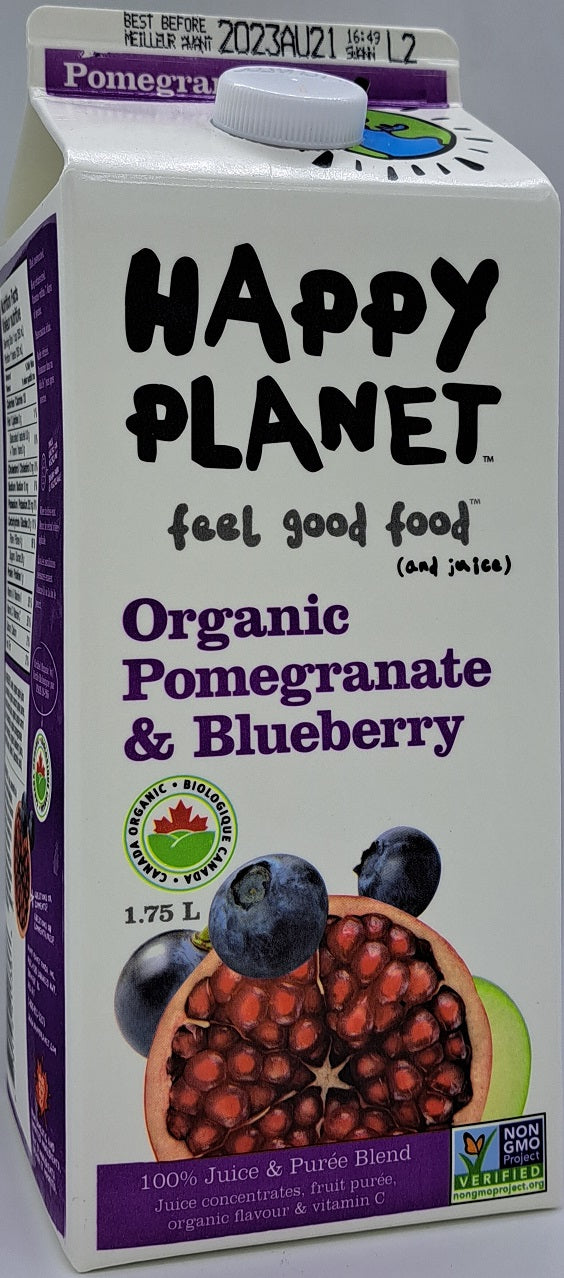 Happy Planet Organic Pomegranate And Blueberry Juice 1.75l