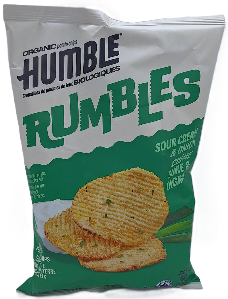 Humble Rumbles Sour Cream & Onion Ridged Organic Potato Chips 135g ...
