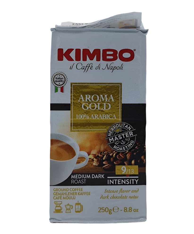 Kimbo Arom Gold Medium Darm Roast Coffee Grounds 250g