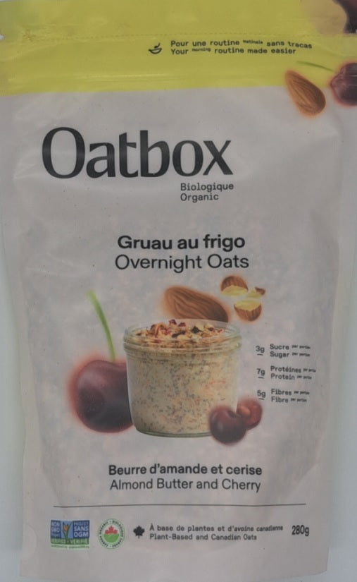 Oatbox Overnight Oats - Almond Butter and Cherry 280g