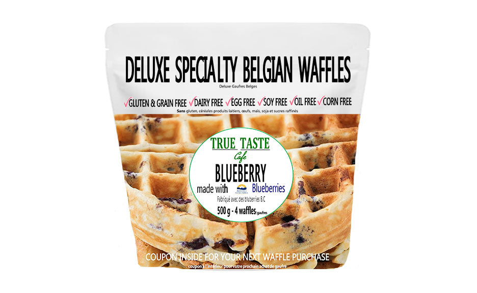 True Taste Cafe Gluten-Free Blueberry Belgian Waffles